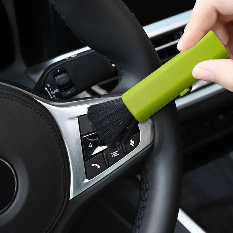 New Retractable Car Centre Console Cleaning Brush Computer Keyboard Dusting Soft Bristle Brush Auto Interior Maintenance Gadgets