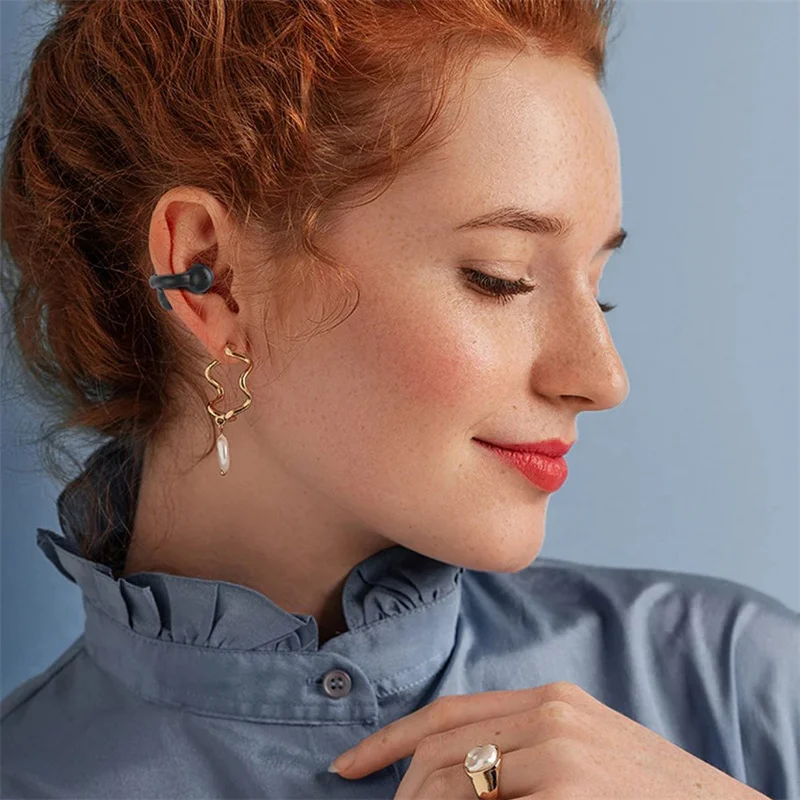 Earcuffs Ear Clip Earphone DT3.0 Stereo Earring Bluetooth-compatible5.3 Wireless TWS Sports Sweatproof Noise Canceling Headset