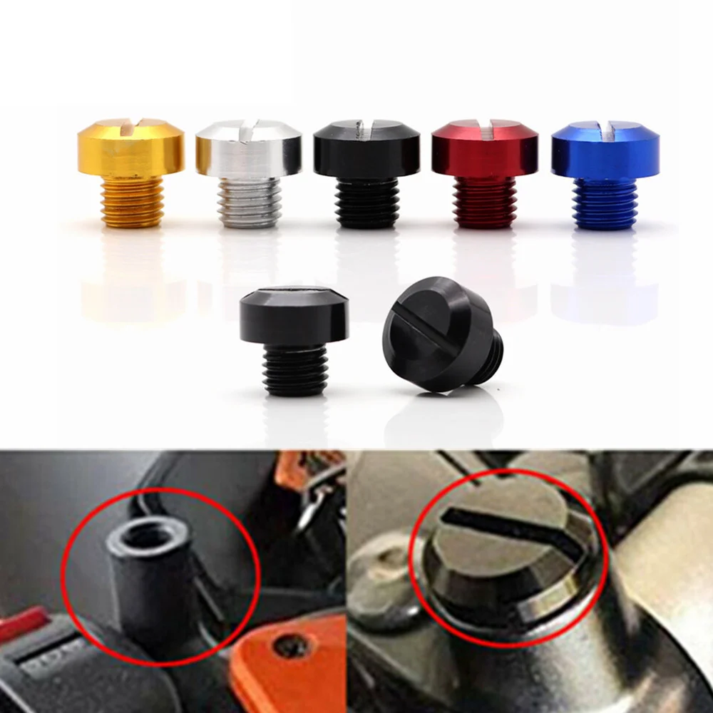 2 Stück Universal Motorrad CNC M10*1,25 M8*1,25 Spiegel-Lochstopfen Schraubenabdeckungen Kappen Rechtsdrehende Schrauben für Honda Suzuki