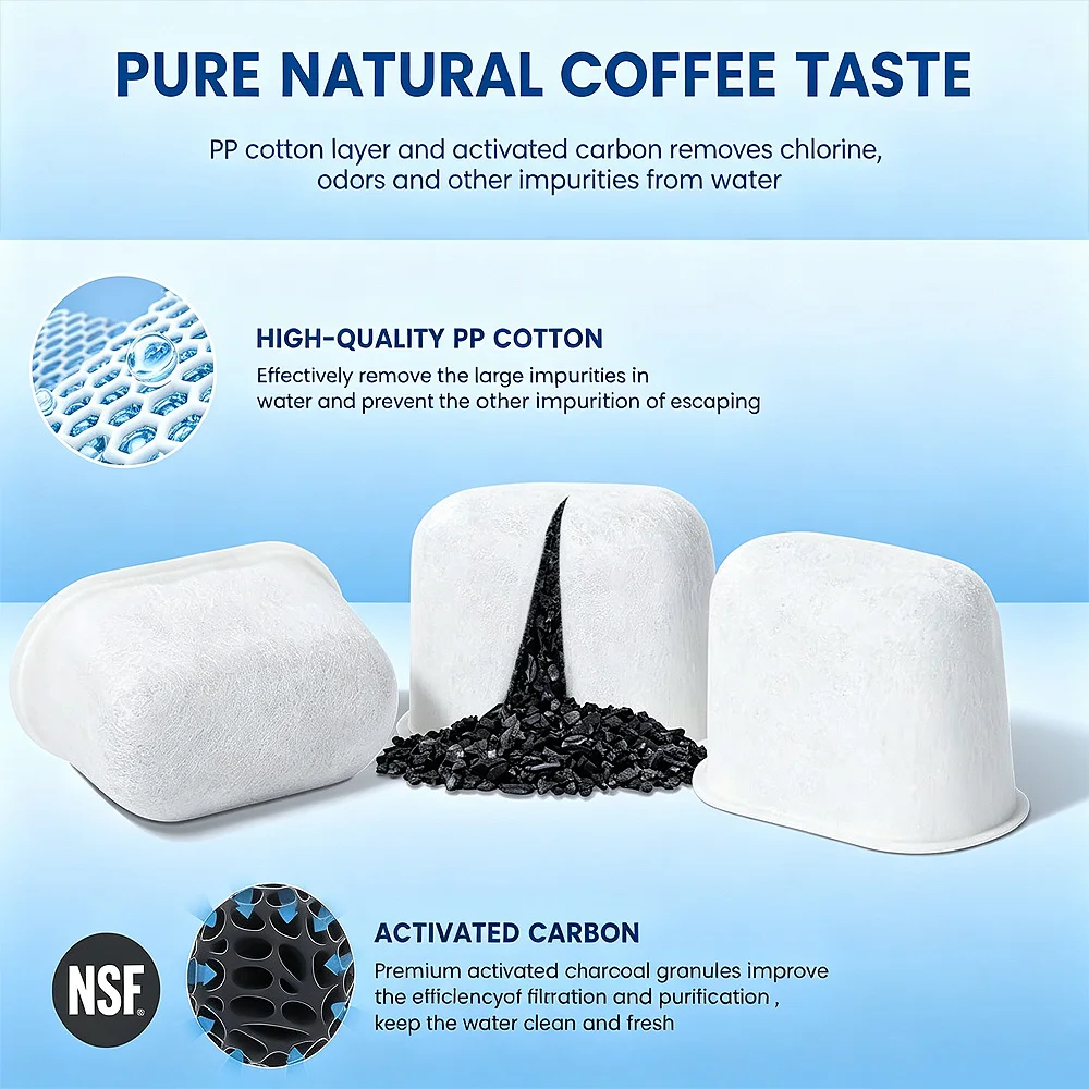 1-12PCS Water Filters For NINJA Luxe Cafe ES601 ES655 ES701 Coffee Machines Charcoal Water FilterS Coffee Accessories