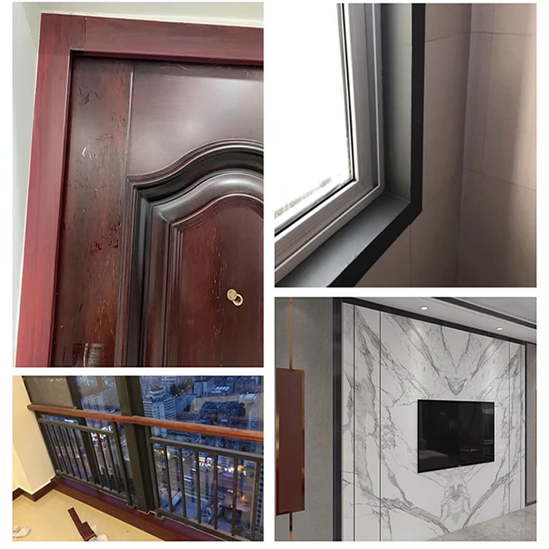 10M Imitation Wood Grain Edge Stickers Beauty Seam Decorative Strips Old Door Window Frames Edge Wrapping Waveguide Lines
