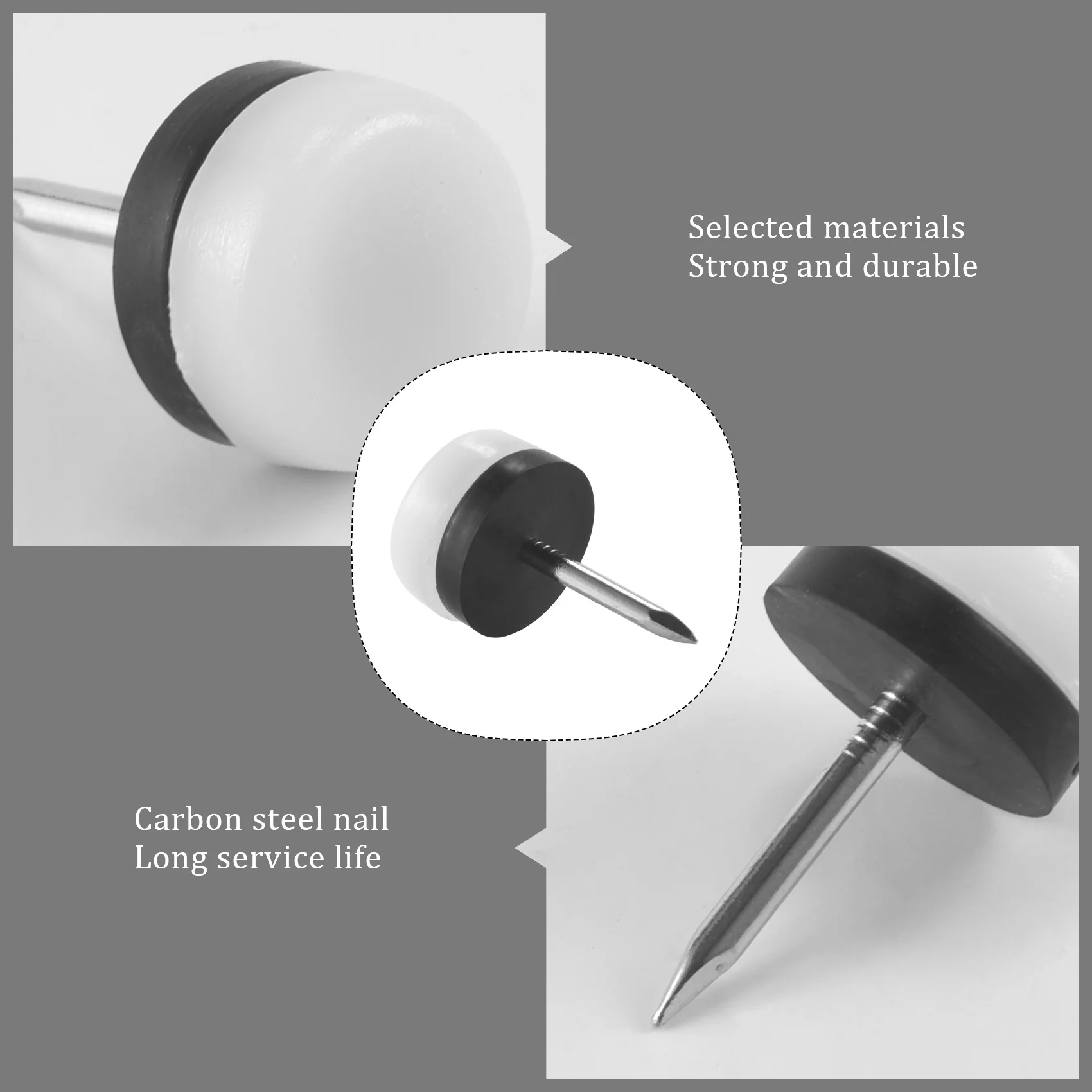 A43T 40Pcs Thickened Furniture Glide,Nail-On Nylon Slider Pad Floor Protector For Wooden Leg Feet Of Chair Table Sofa(18Mm Or 0.