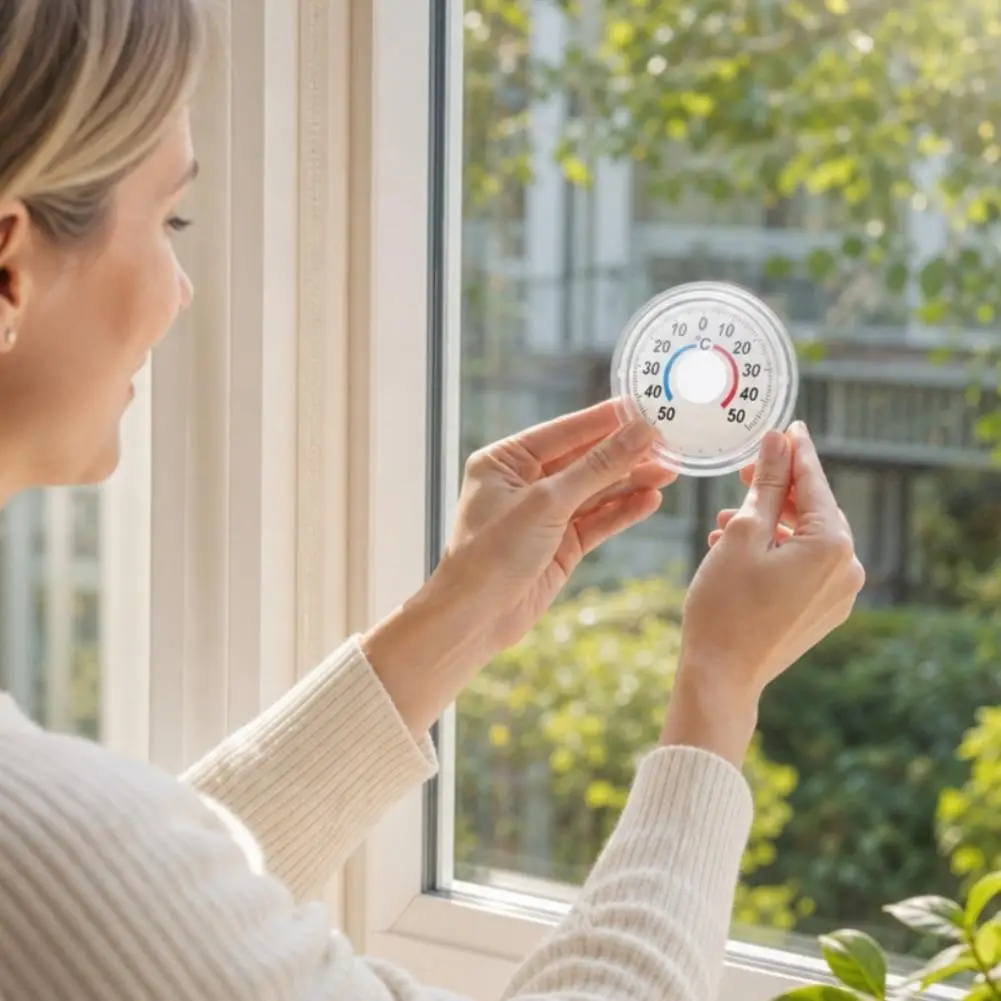Outdoor Door Window Thermometer Pointer Window Wall Mount -50C To 50C Temperature Gauge Gift For Home Office Use
