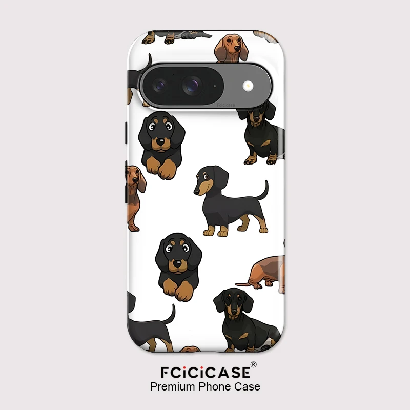 

Fcicicase Anti-knock Phone Case For Google Pixel 8A 10A 10 8 9 Pro 10 Pro XL 7A Cute Dog Pattern Anti Fall Matte Acrylic Cover