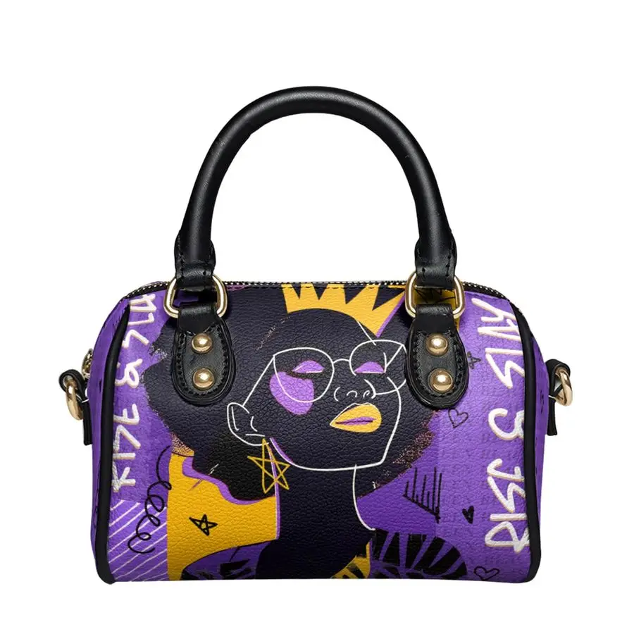 

Женская мини-сумка-саквояж с верхней ручкой, маленькая сумочка через плечо, веганская кожа, съемный плечевой ремень