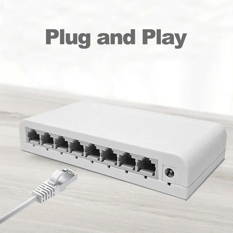 DBIT 5/8 portów gigabitowy przełącznik danych, koncentrator sieciowy, rozdzielacz Ethernet stacjonarny, ekranowane porty Plug & Play bez wentylatora cichy Mini przenośny