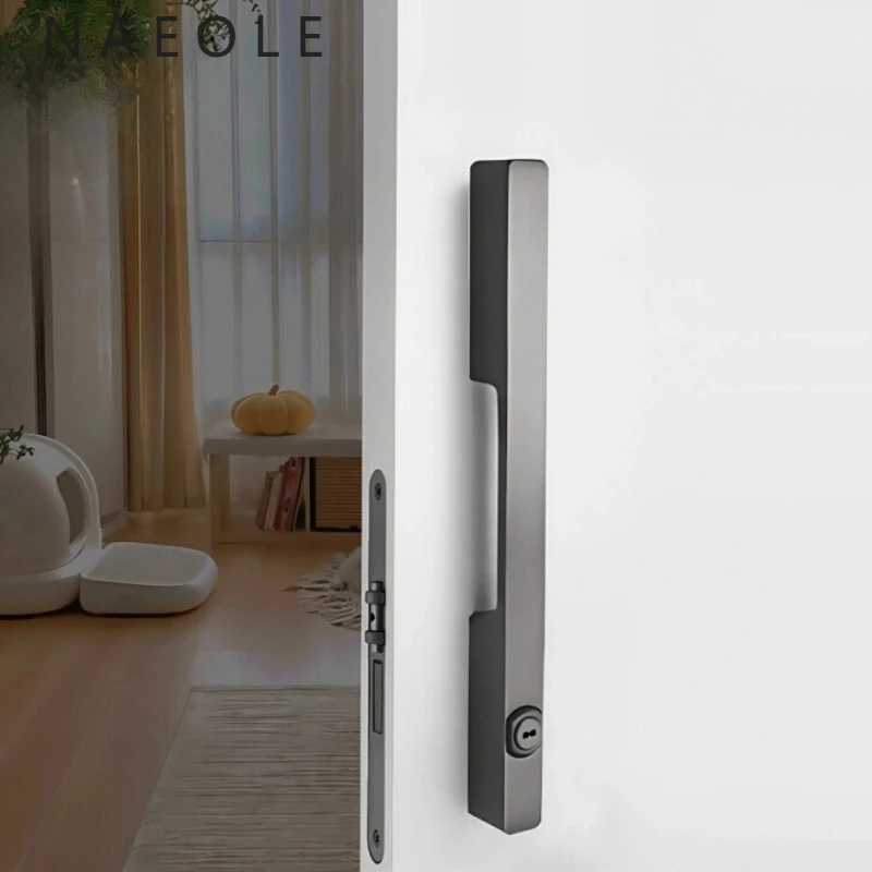 Cerradura de puerta con canal interior, puerta de entrada corrediza, manija Universal Simple para el hogar, cerradura de puerta Vertical de una palabra