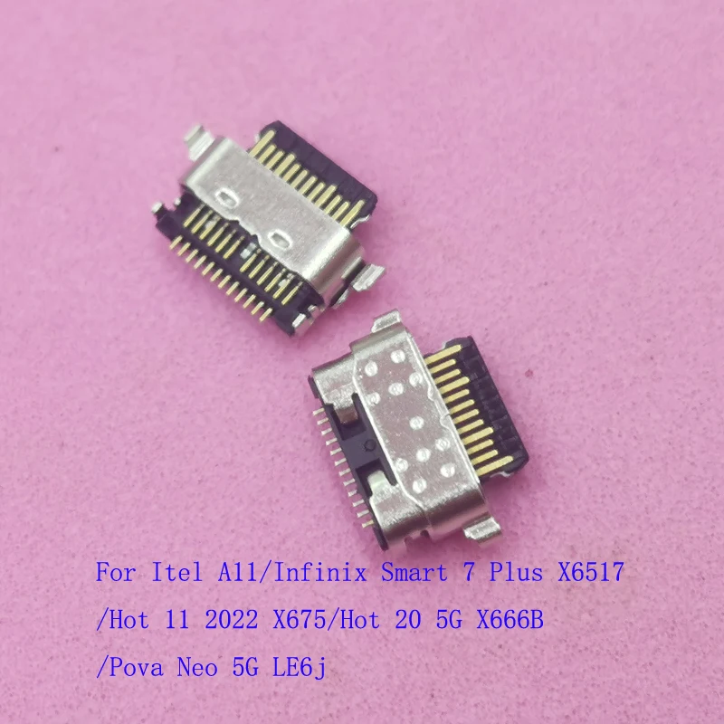 5-50Pcs Dock Connector Plug Charging Charger Usb For Itel A11 Infinix Smart 7 Plus X6517 X675 Hot 20 Pova Neo 5G 11 X666B LE6j