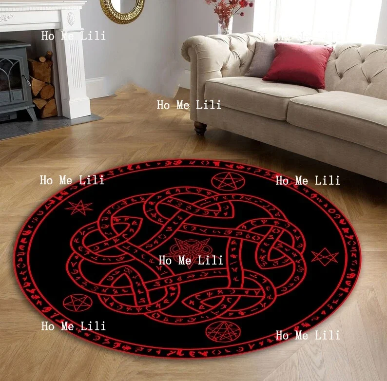 Devil Rug Occult Magic Circle Decor Gothic Style Mat Alchemy