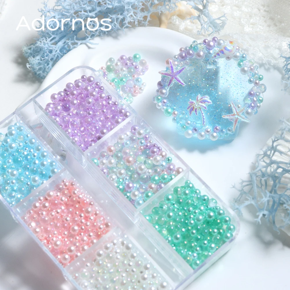 Crystal Bead Mix - Manik-manik Pastel Resin Epoxy Ukuran Campuran,