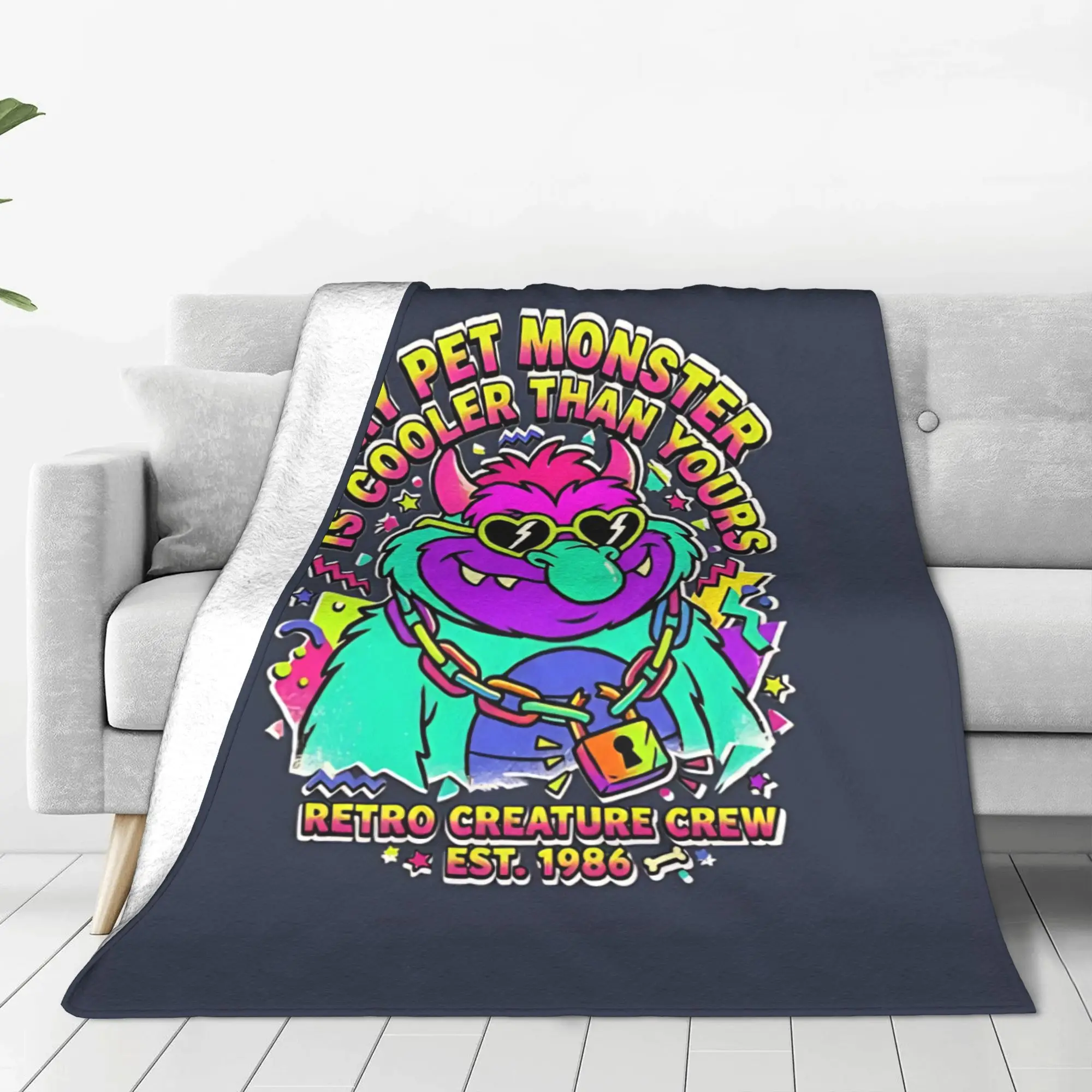 1PC Home Cutecore Cartoon Monster with Cuffs My Pet Monster Blanket Super Cosy Plush Home Living Room Sofa Halloween