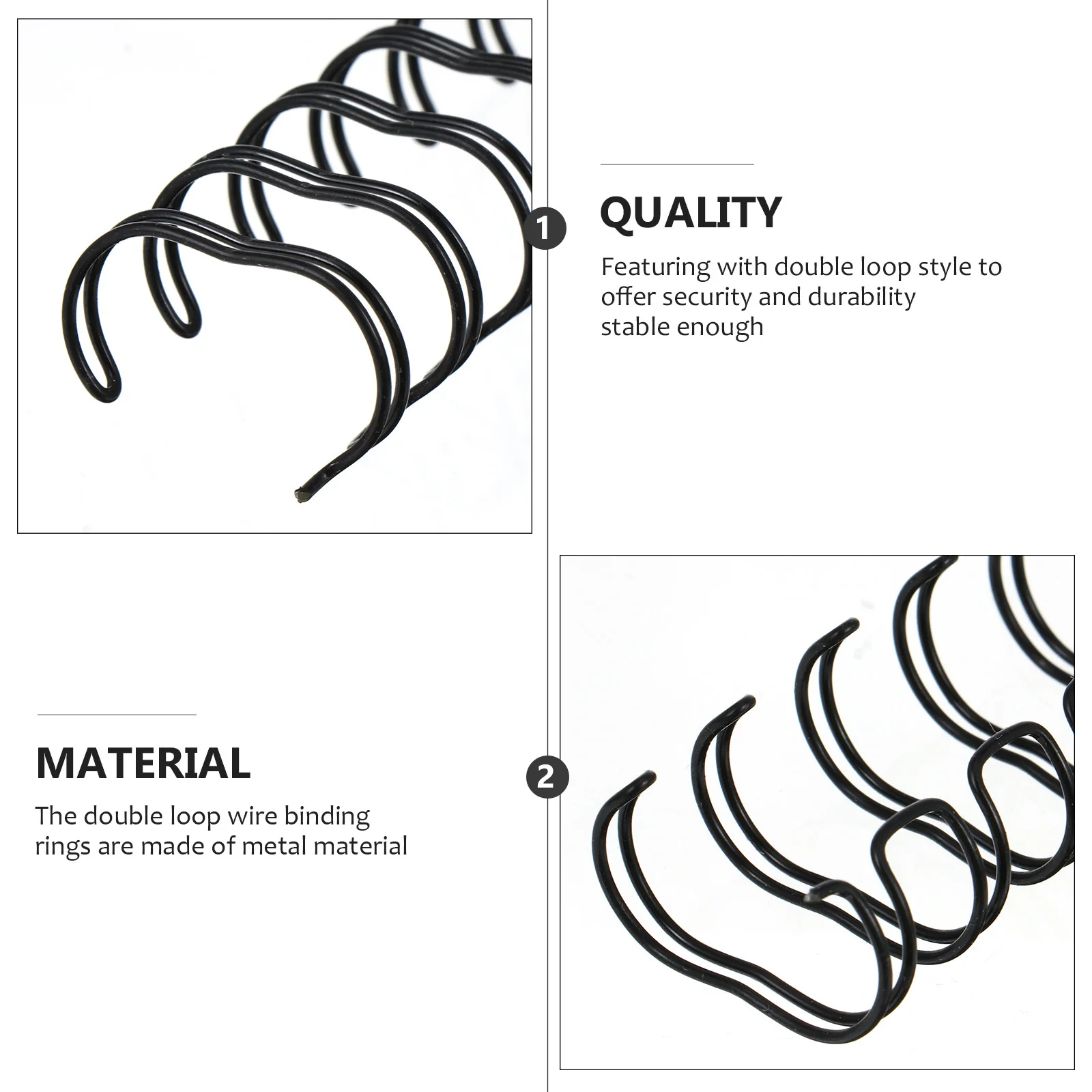 

50 Pcs Holes Loose-leaf Notebook Double Coil Binding Coils Scrapbook Wire Rings