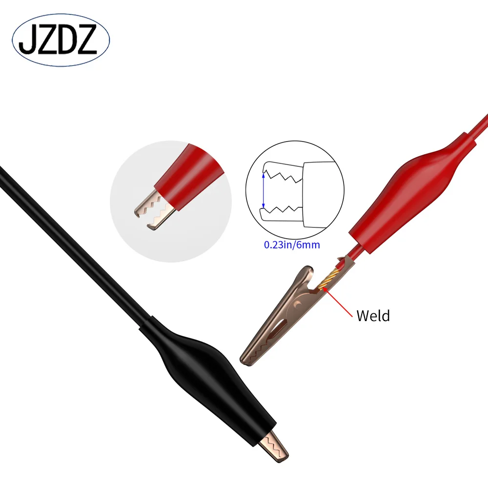 JZDZ 2pcs Alligator Clips to USB Male/Female Test Cable 56cm Electrical Connect Line Power Supply Adpater Wire J.70066