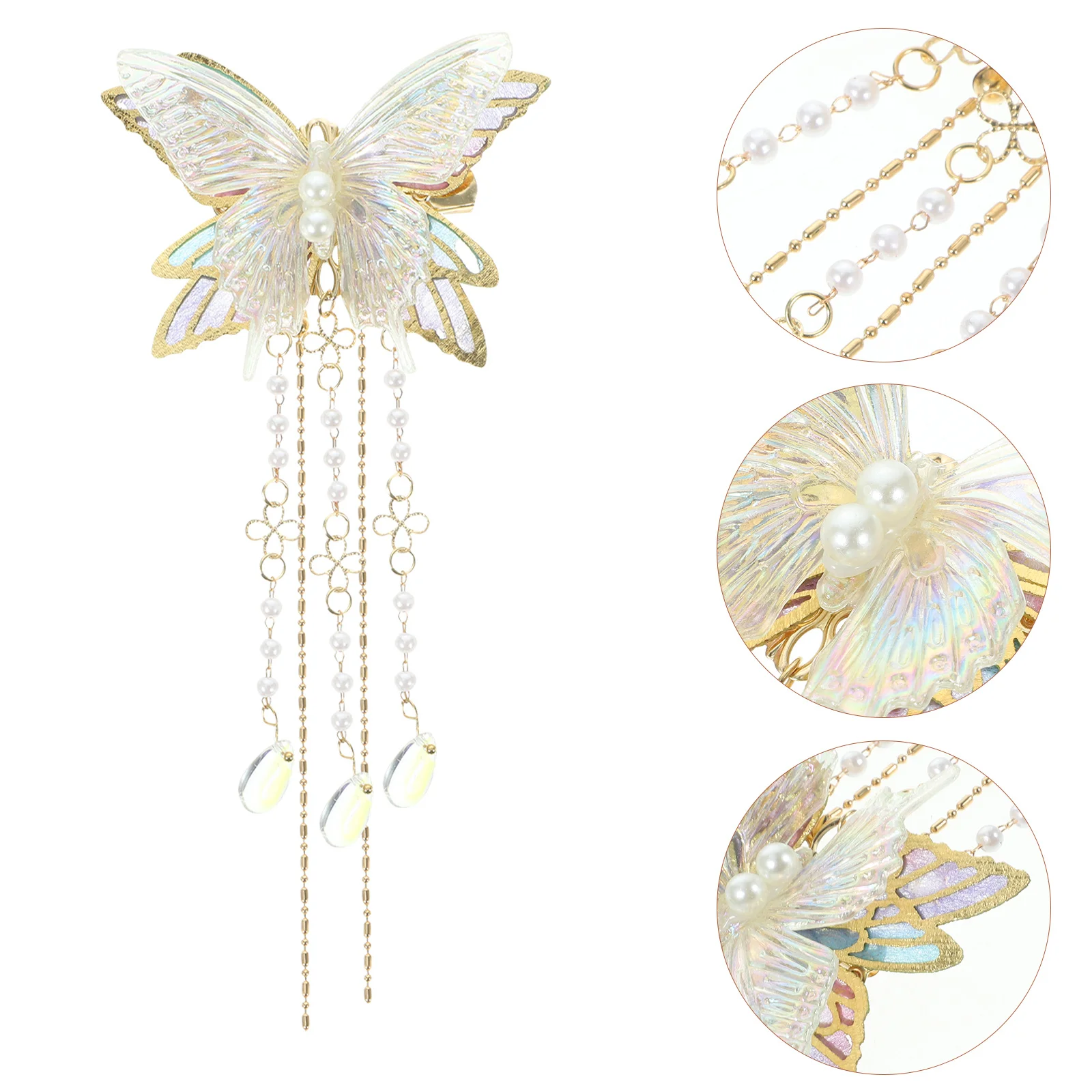 

Butterfly Hair Clip Elegant Tassel Barrette Wedding Party Photography Hair Accessories Fairy Jewelry for Women