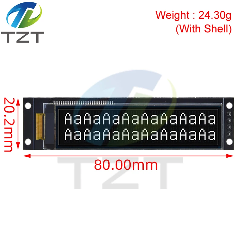 Imagem -02 - Tzt-módulo de Tela Oled Branco para Arduino Ips 1602 Caracteres Interface Iic Ks0066 Drive ic 3.3v 2.26 in 4pin