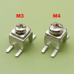 50pcs PCB Soldering Terminal M3 M4 Thread 4-Legged SMD solder terminals PC Board Wiring Base Circuit Connectors
