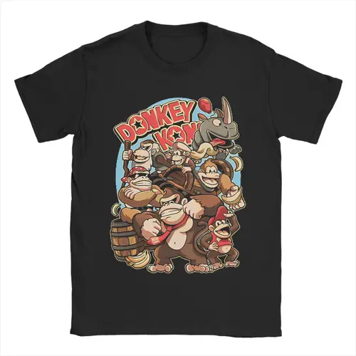 Imagen 1 del producto Camisetas de Donkey Kong Bananza para hombres 100% algodón 2025 juego popular increíbles camisetas de cuello redondo camisetas de manga corta de talla grande