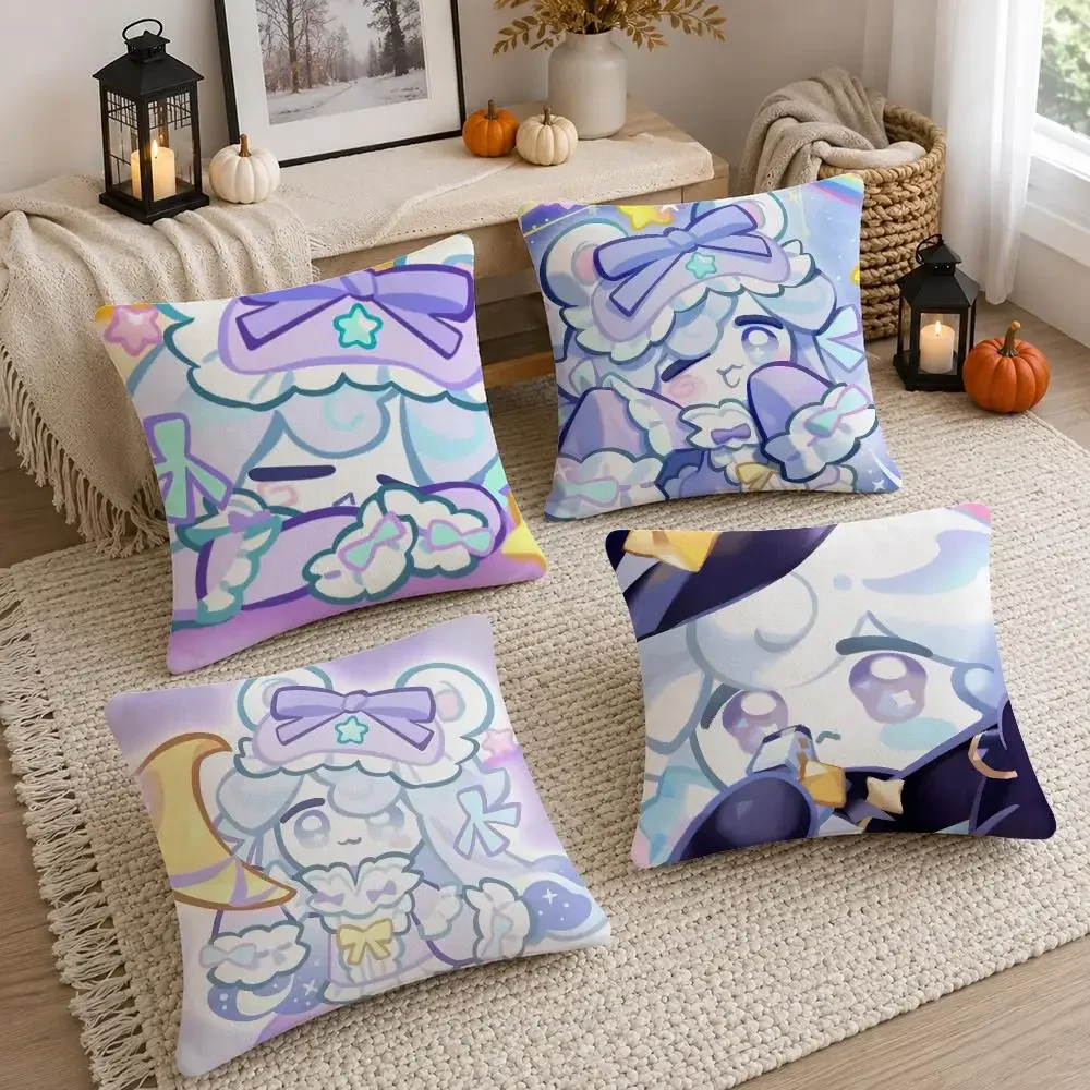 Game Cookie Run Kingdom Cushion Cover Soft Fluffy Short Plush  Pillow Case Throw Decorative for Sofa Bedroom Home Decor