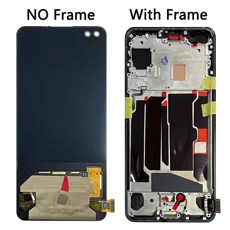 Super AMOLED dla OnePlus Nord 5G wyświetlacz LCD ekran dotykowy Digitizer Assembly 1 + Nord 5G AC2001, AC2003 ramka wyświetlacza — zdjęcie produktu 4