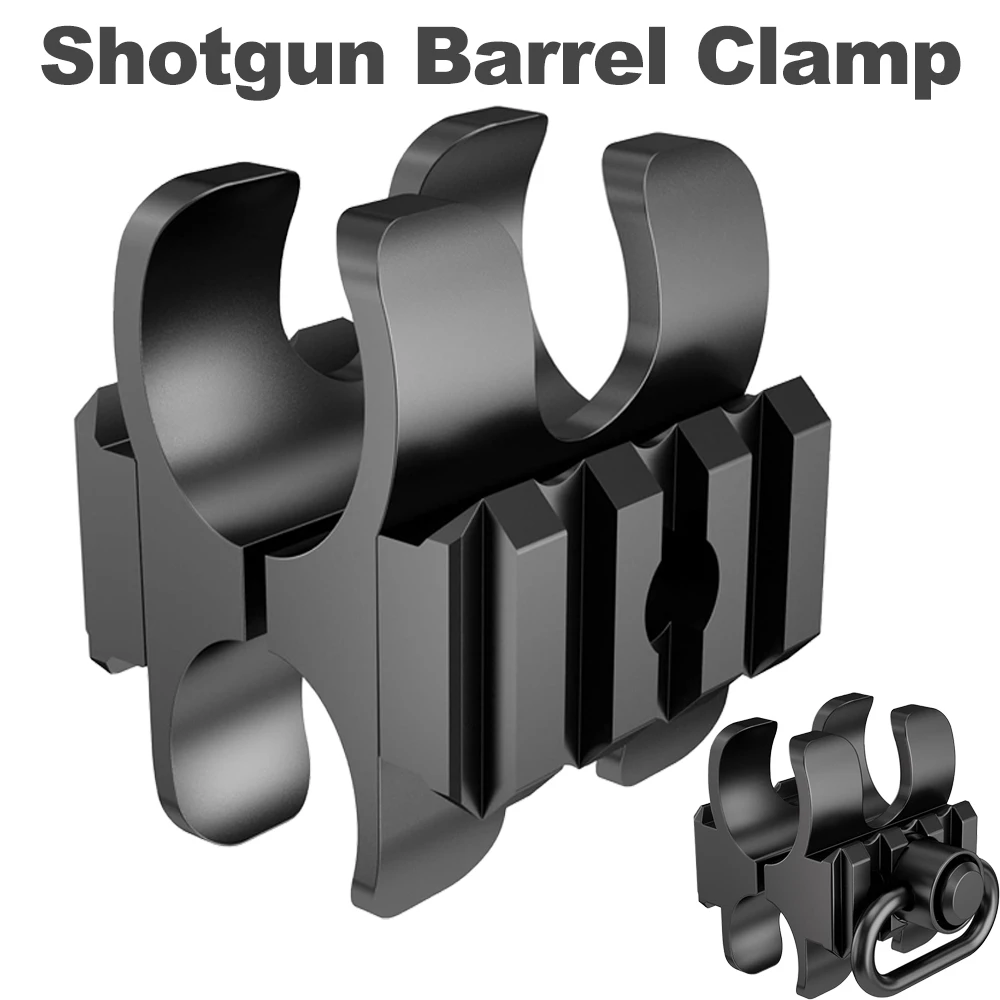 Support de pince de baril de fusil de chasse tactique avec Rail Picatinny QD, support de lampe de poche pivotant pour 12Ga Mossberg 500/590 Maverick 88