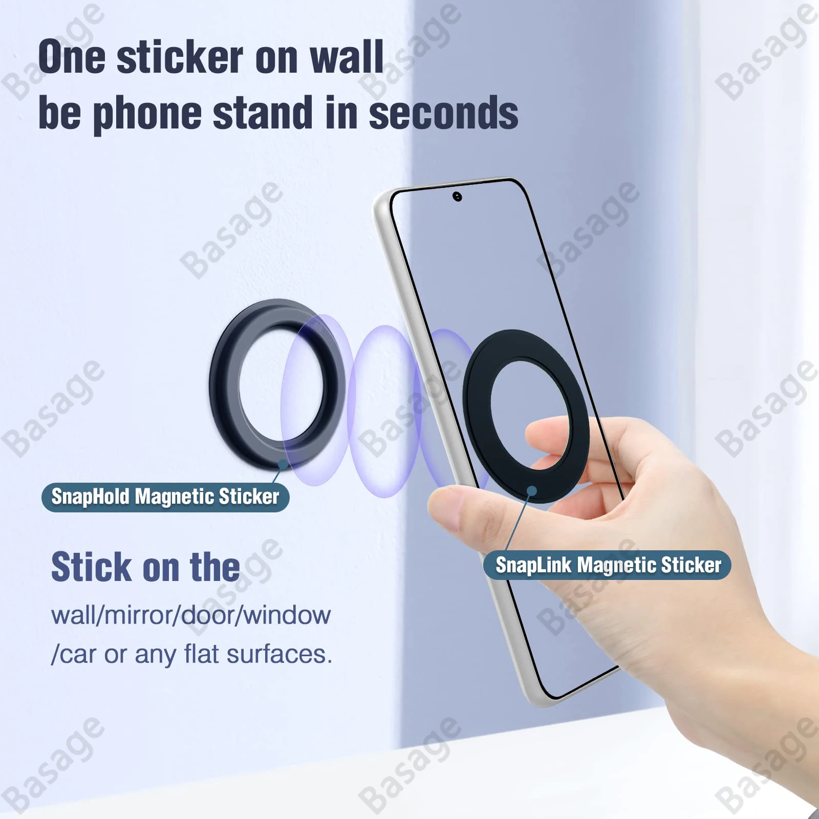 Magnetic Ring Holder For iPhone 14 13 12，Magnet Wall Mobile Phone Holder Magnetic For MagSafe，Car Phone Stand，Sticker Stand