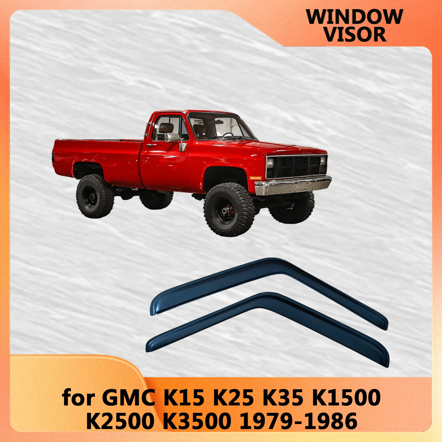 

Оконный козырек для GMC K15 K25 K35 K1500 K2500 K3500 1979-1986 гг. Ветровые дефлекторы Дождевики Дверной козырек Вентиляционные шторы Вентиляционный козырек