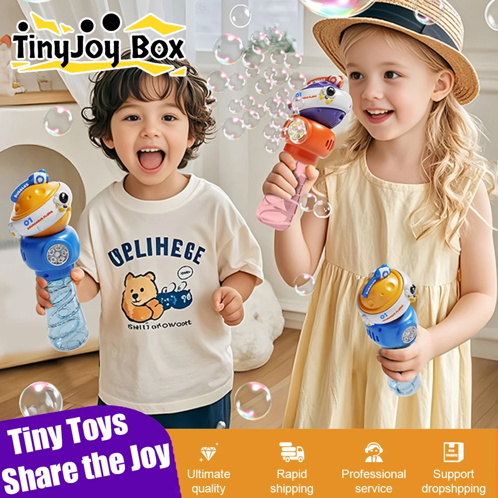 

Automatic Bubble Machine 5 Hole Toys for Kids Electric Rotating Space Planet Bubble Wand with Light Music Kids Outdoor Toy Gifts