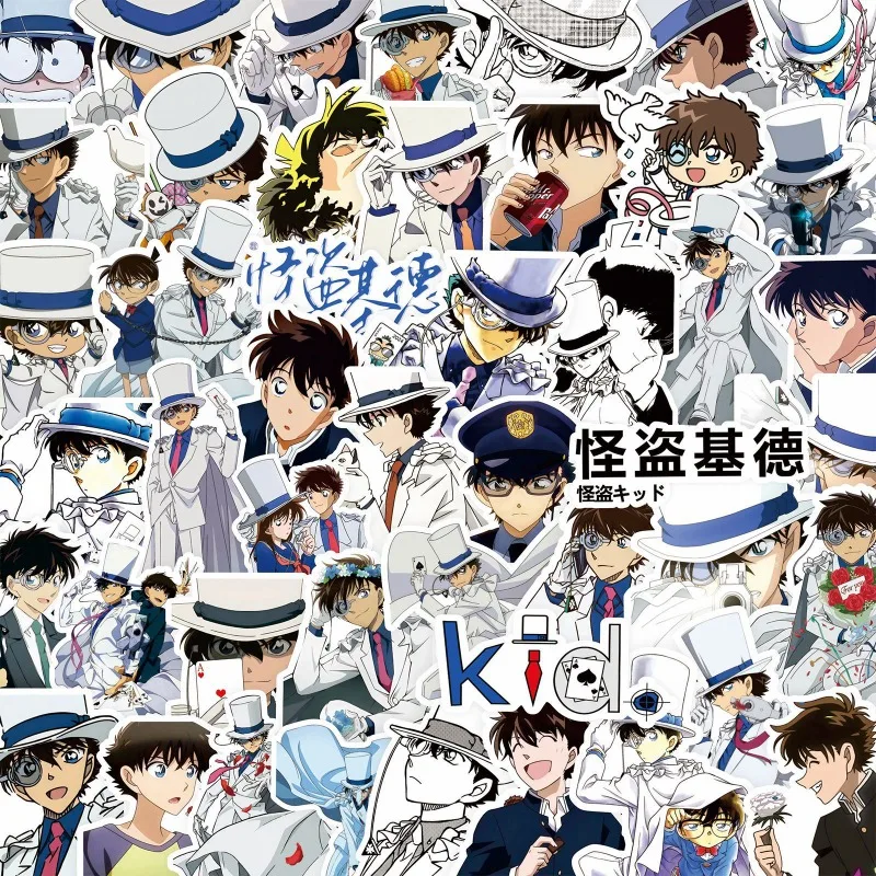 

80/82/84PCS New Anime Detective and Conans Series DIY Sticker Cartoon Character Creativity Notebook Mobile Phone Shell Sticker