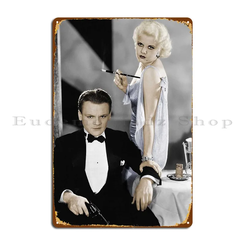 James Cagney And Jean Harlow Metal Plaque Wall Decor Print Wall Decor Mural Living Room Tin Sign Poster