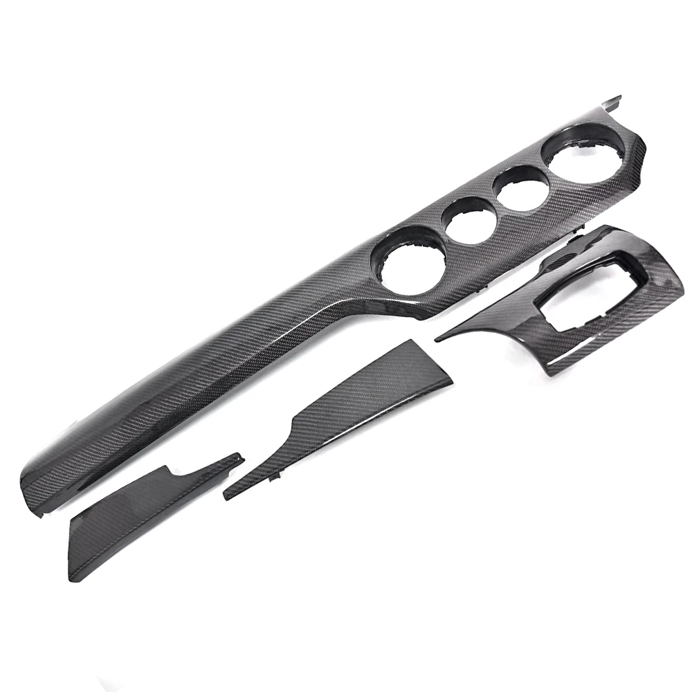 CarbonStep Non-Destructive Replacement Center Console Panel for  Old Mustang Carbon Fiber Polished Finish Easy Installation
