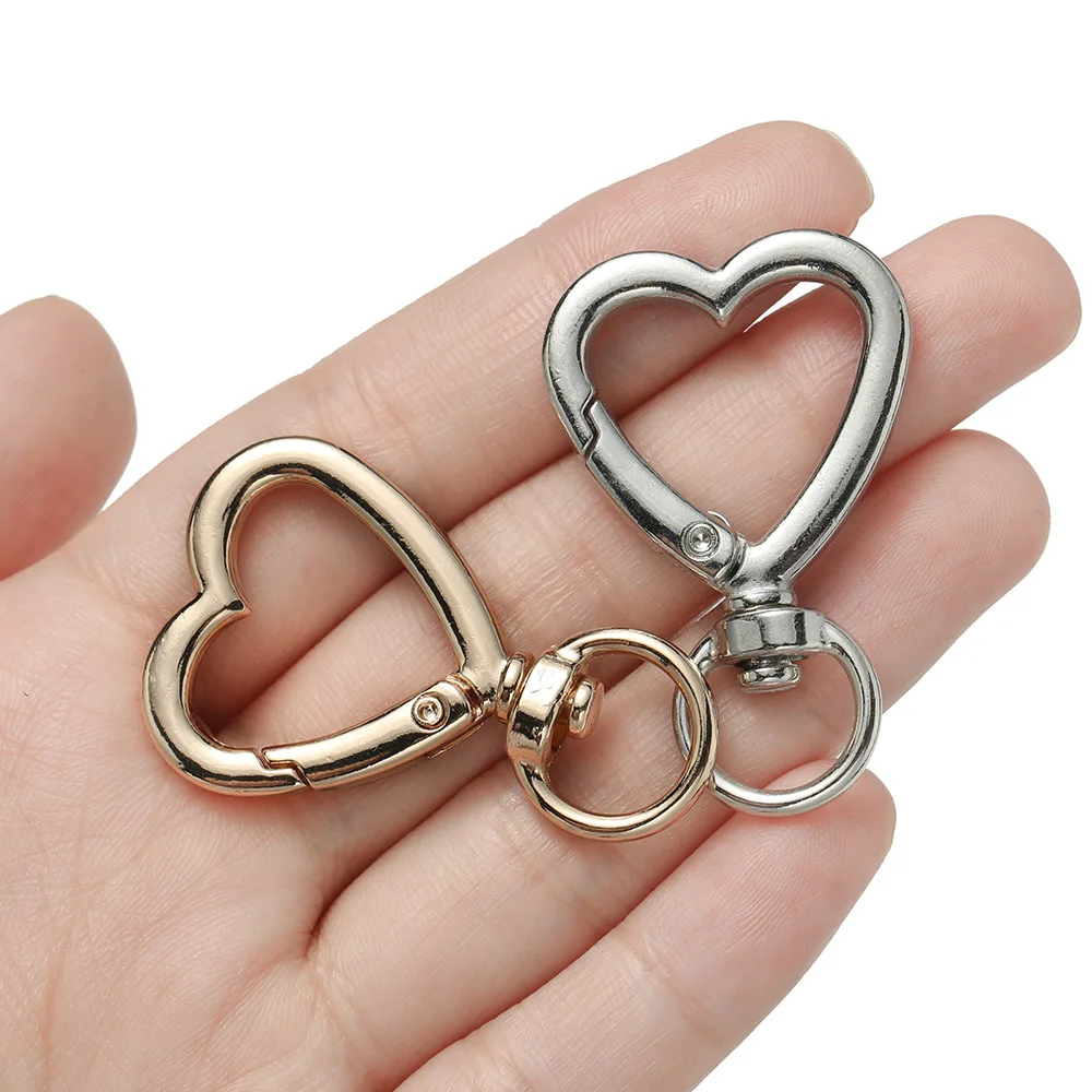 5Pcs Hot Selling New Love Keychain Spring Buckle Lobster Buckle Door Buckle Rotating Keyring DIY Jewelry Accessories Wholesale