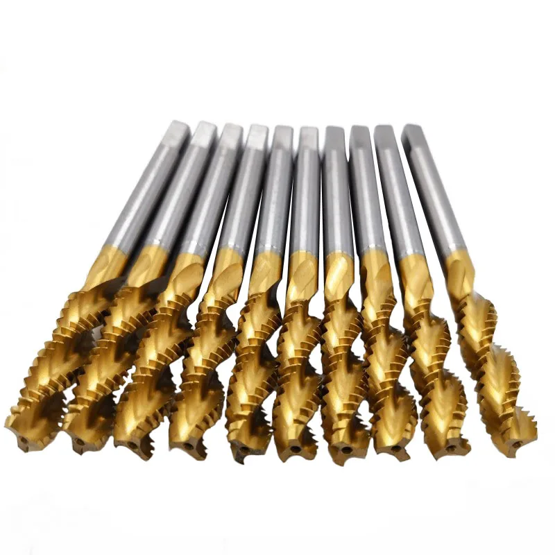 1Pc Long Shank Machine Tap M2-M12 Metric Screw Thread Tap Drill Bit Pointed Spiral Straight Flute for Metalworking Tool