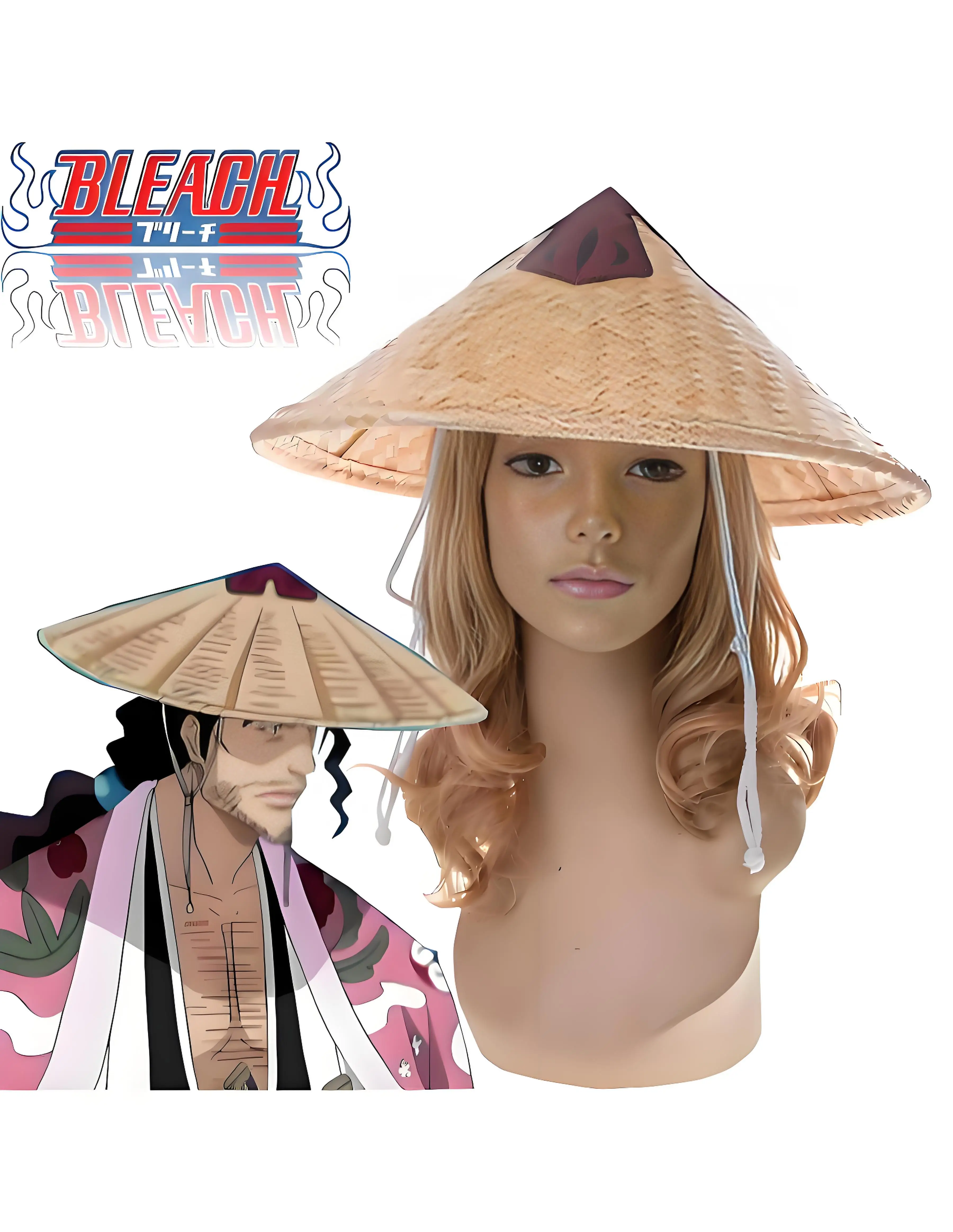 Bleach Kyoraku Shunsui Cosplay Bamboo Hat Gotei 13 Captain Costume Accessory Anime Props