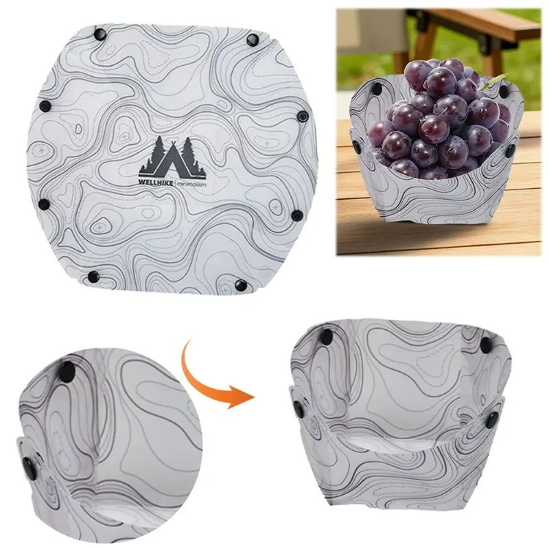Foldable Camping Tableware Portable Bowl Dinner Plate Coffee Filter Heat-resistant Bowl Plate Set Camp Cooking Supplies
