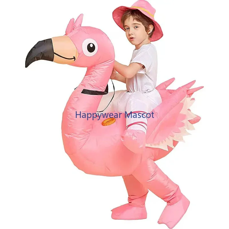 Cosplay Flamingo Inflatable Costume Christmas Mascot Halloween Costume Women Adult Kids Cartoon Party Mascot Suit Flamingo Dress