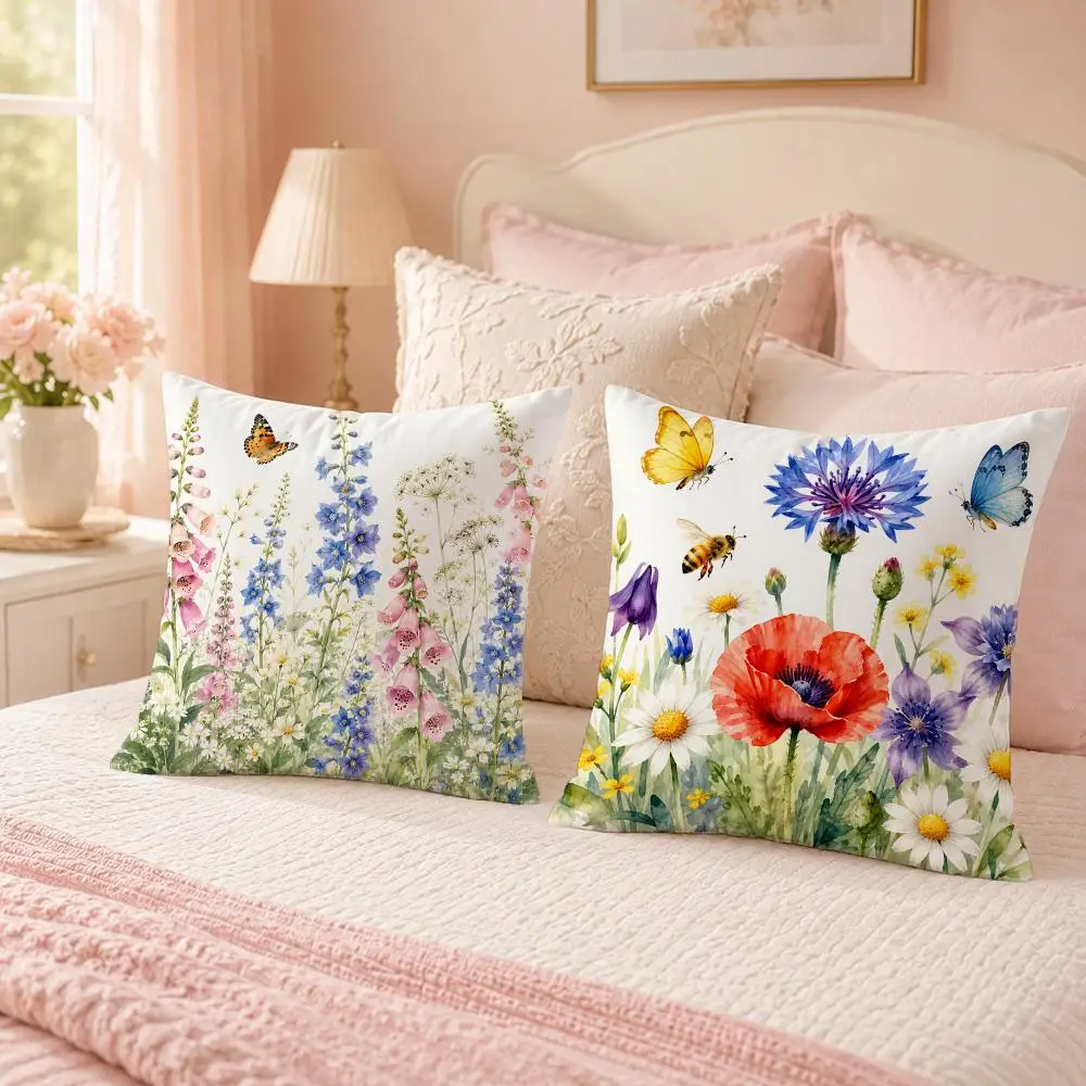 Vintage Floral Print Dress Cushion Cover Custom Plush Pillow Cover Soft Cloud Comfort for Sofa Bed Couch