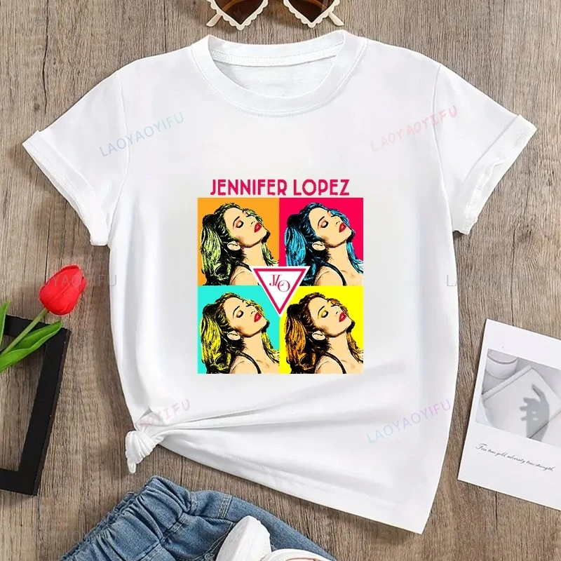 Famous Singer Jennifer Lopez Classic Poster Print Fashion T-shirt, Unisex Casual Shirt, Spring/summer Cotton Round Neck T-shirt