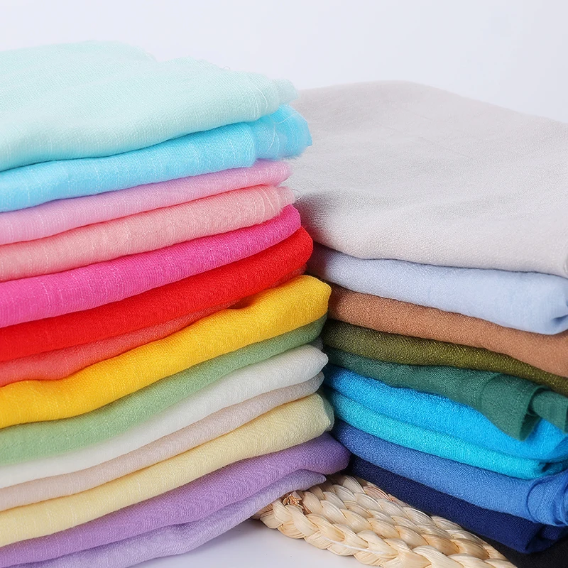 

Solid color soft cotton and linen fabric with pleated texture breathable fabric sewn shirt and dress DIY home textile fabric