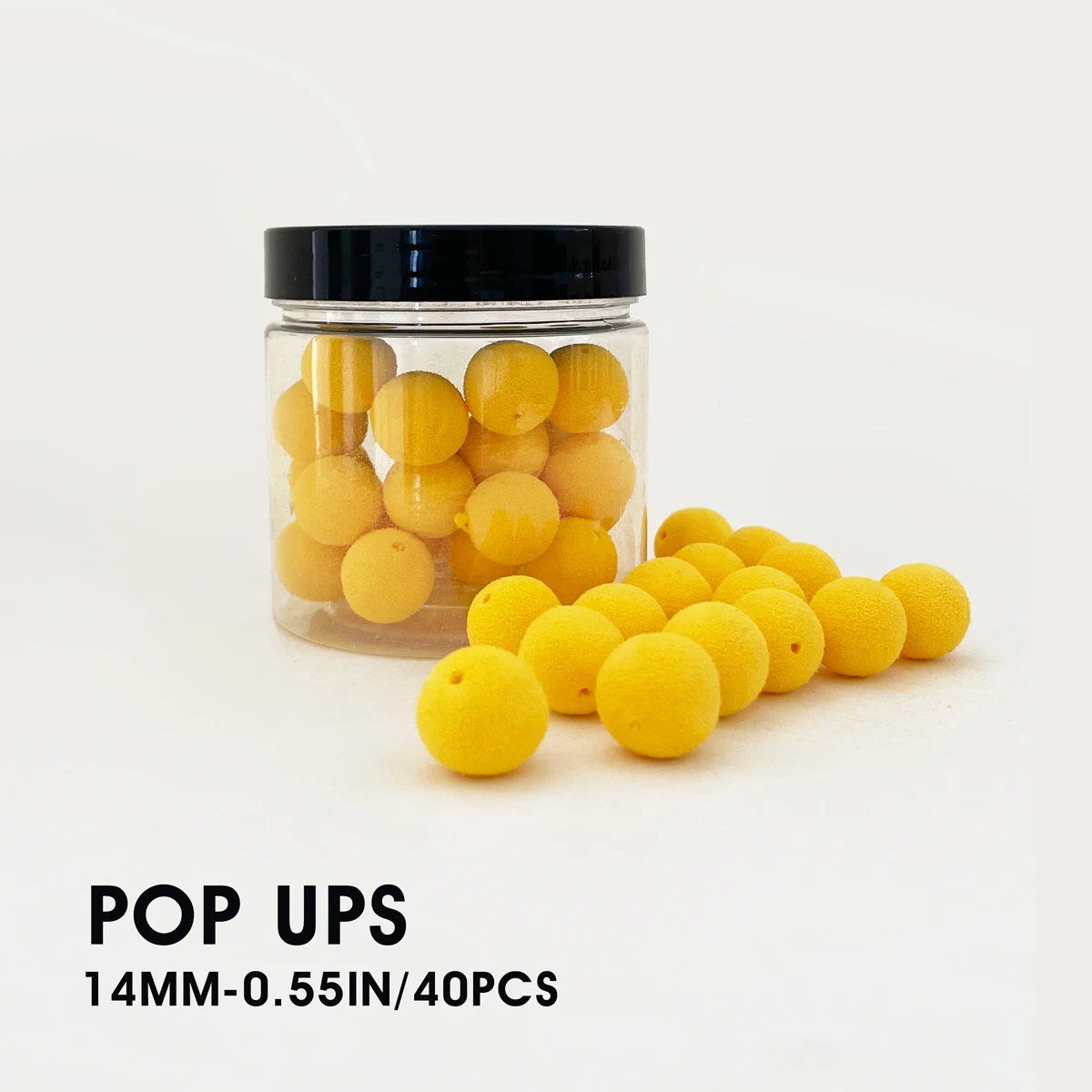 Karpfenangeln im europäischen Stil POP UPS EVA-Kugelköder 10 mm 12 mm 14 mm schwimmender Köderball, gelber Köder zum Karpfenangeln