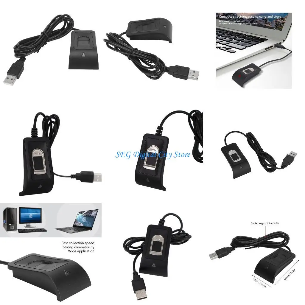 

U75B USB Fingerprint Reader 360 Degree Auto Calibration Fingerprint Scanner Desktop USB Fingerprint Reader for PC Laptop