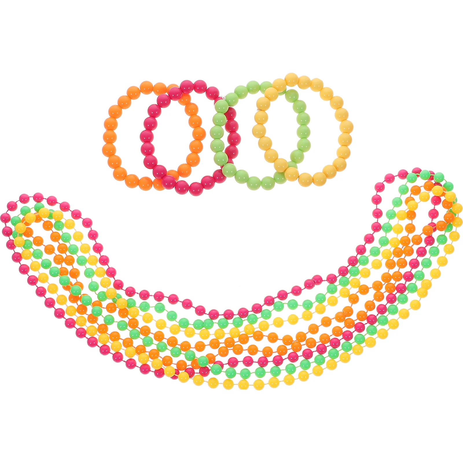 

1 set Plastic Bead Necklace for Women Party Colorful Costume Jewelry 70s 80s Theme Dance Accessory Fade for Girls