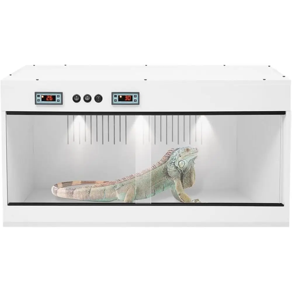 

Большой интеллектуальный террариум для рептилий с двумя температурными зонами, ЖК-дисплеем и раздвижной дверью