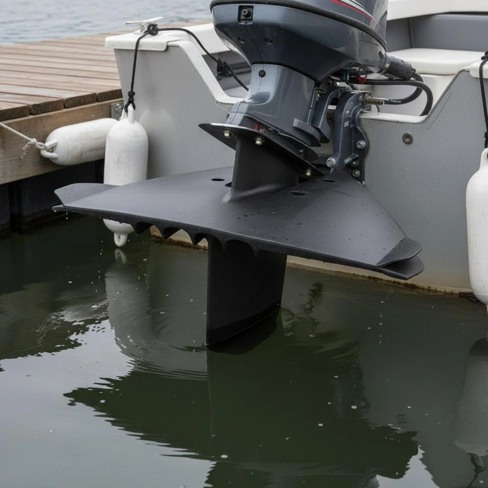 Outboard Engine Hydrofoil Anti-Cavitation Outboard Hydrofoil Boat Planing Wing Fuel Saving Marine Accessory Rough-Water Handling