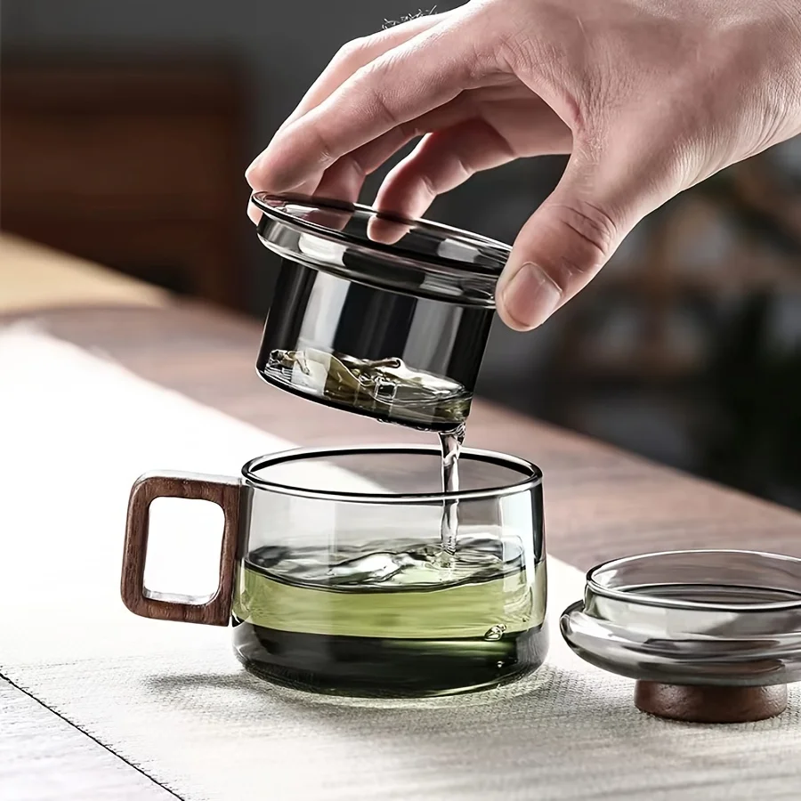 Versatile Glass Tea Cup With Infuser - Heat-Resistant, Reusable, Perfect For Home & Office Use