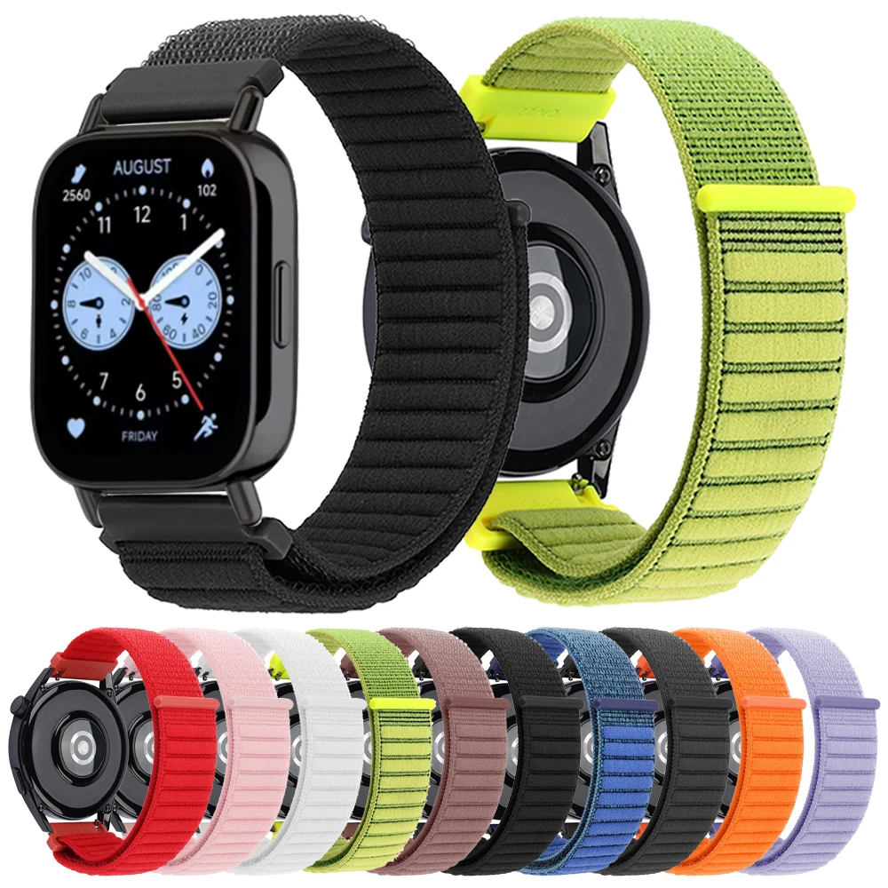 Pasek z nylonową pętlą 22 mm do zegarka REDMI Watch 5 Lite/Active Oddychający pasek do zegarka Amazfit GTS 3 2e/GTR 4/Bip 6 5 Wymienna bransoletka