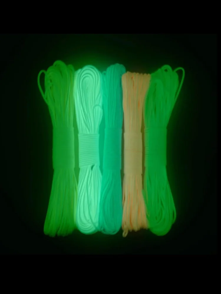 Świecąca w ciemności linka paracord, 9 żył, 4mm nylon 550, linka do namiotu, linka spadochronowa, zestaw do campingu, smycz, survival, EDC — zdjęcie 2