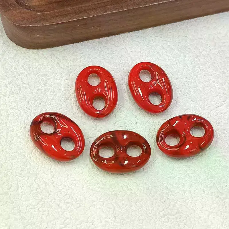 10Pcs 24x17mm Colorful Acrylic Geometric Beads DIY Necklace Bracelet Garment Bag Accessory Clasp Material