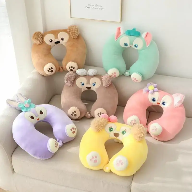 Disney ShellieMay StellaLou LinaBell Gelatoni Duffy Neck Pillow Anime Cartoon peluche Doll Office Car poggiatesta cuscini a forma di U