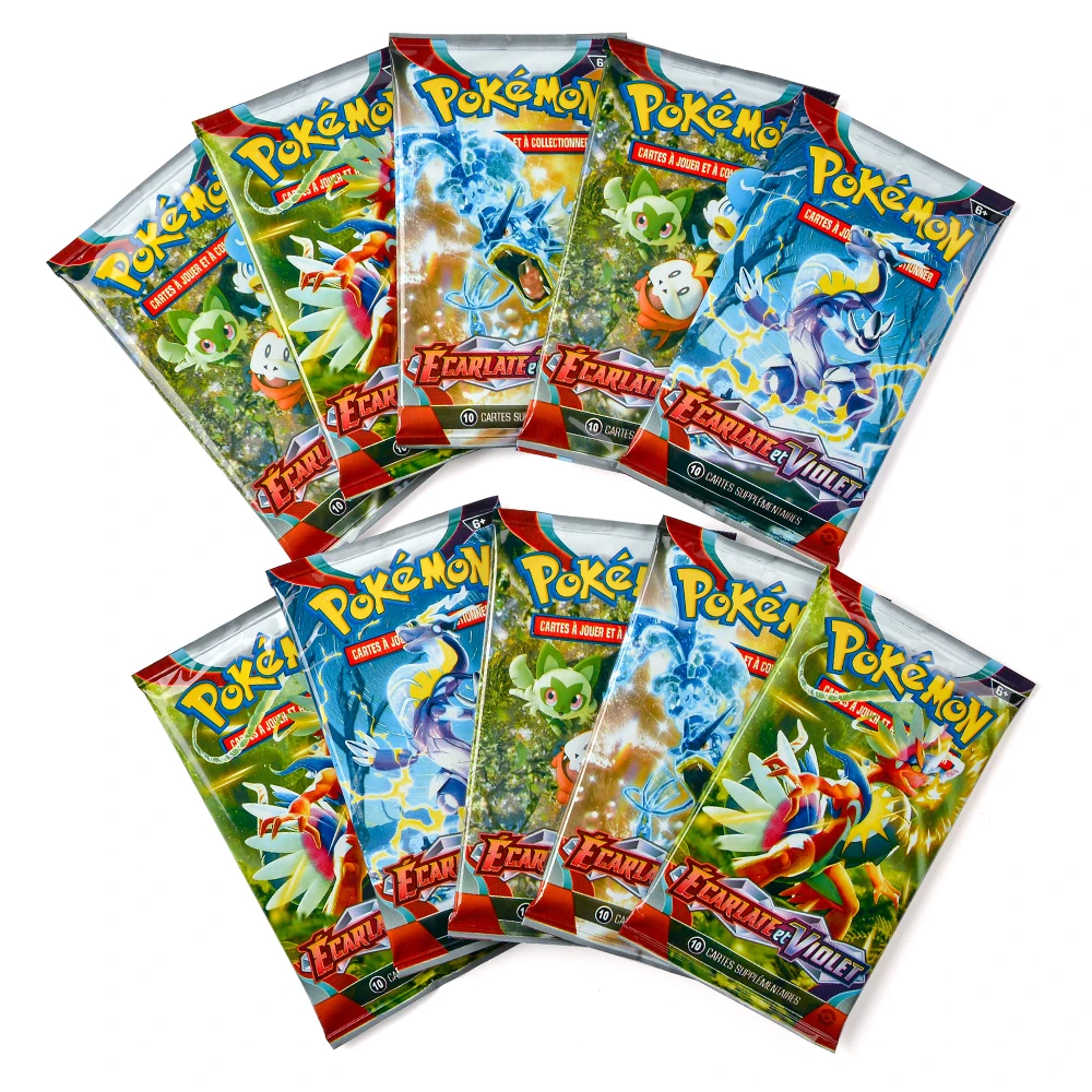 

360 шт. Frencn Pokémon TCG: Ecarlateat фиолетовая коробка Торговая карта Pokemon 36 упаковок