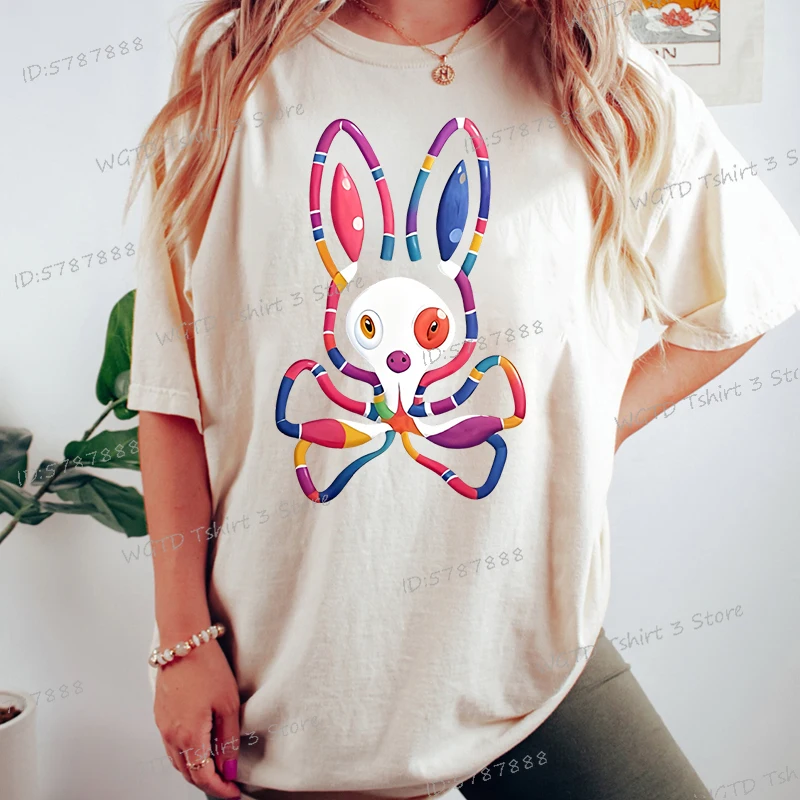 Womens Easter T-shirt Colored Rabbits and Skeletons Graphic Tee Easter Bunny Matching Shirt Funny Skull Rabbit Cute Gift Tshirt